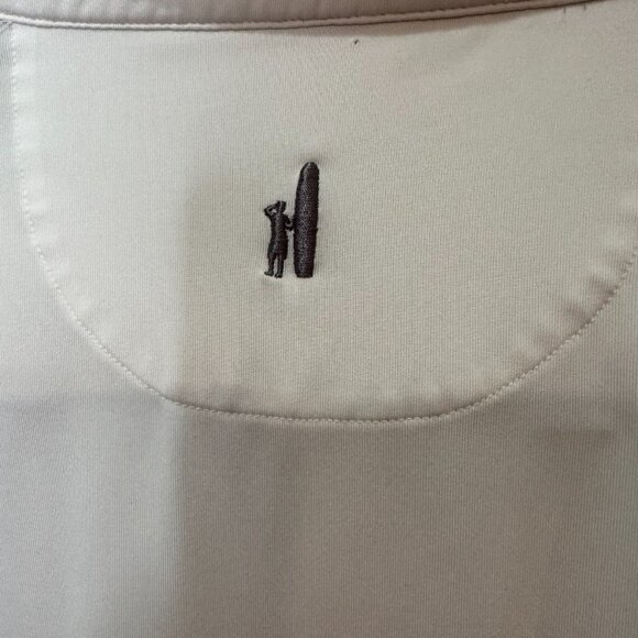 Johnnie-O Polo Shirt Mens Birdie Medium White Golf UPF 50 Performance Stretch UK - Picture 6 of 9